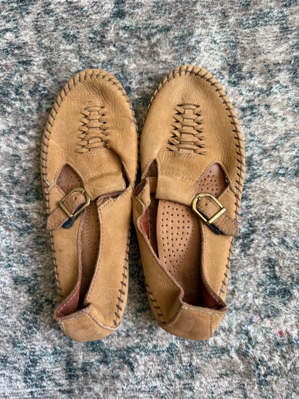 Genuine Leather Buckle Slip-On Flats Mary Jane’s